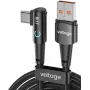 VOLTAGE PowerAngle 66W PD USB-A - USB-C kulmakaapeli 1m musta