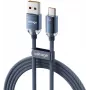 VOLTAGE PureCrystal 66W USB-A - USB-C -pikalatauskaapeli 1 m sininen