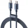 VOLTAGE PureCrystal USB-C - USB-C kaapeli 100W PD 1m sininen