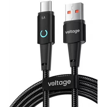 VOLTAGE VEKA66AC100BK PowerAngle 66W PD USB-A - USB-C -kaapeli 1 m musta