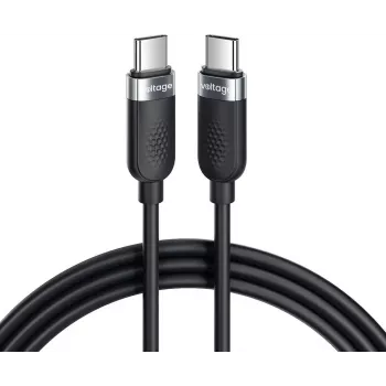 VOLTAGE VEKS100CC100BK USB-C - USB-C silikoni 100W PD -kaapeli 1m musta