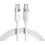 VOLTAGE VEKS100CC100WE silikoni USB-C - USB-C -kaapeli 100W PD 1m valkoinen
