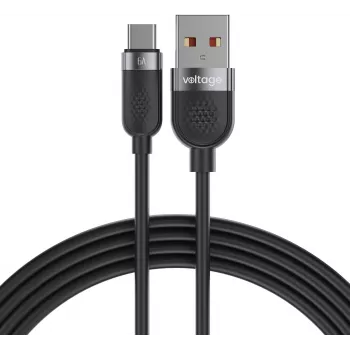VOLTAGE VEKS66AC100BK USB-A – USB-C silikoni 66W PD kaapeli 100cm musta