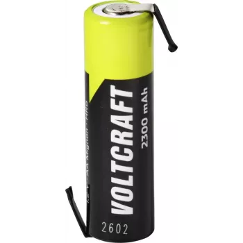 VOLTCRAFT AA akku NiMH 1,2 V 2300 mAh Z-juotoskorvakkeilla, suurvirta, käyttövalmis, 1 kpl:n pakkaus VC-17666050