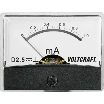 VOLTCRAFT AM-60X46/1MA/DC analoginen asennusmittari, tasavirta 0-1 mA, kiertokäämimittari, 46x60 mm