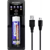 VOLTCRAFT CC1A yleislaturi pyöreille kennoille NiMH-, Li-Ion-, LiFePO4-, NiCd-akuille – 1 latauspaikka, USB-käyttöinen, tukee AA, AAA, C, 10440, 14500, 16340
