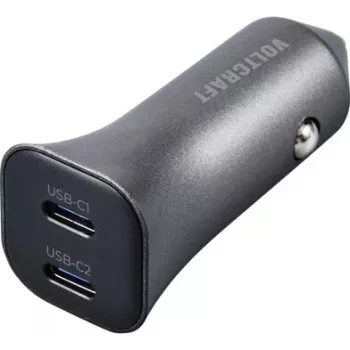 VOLTCRAFT CPS-40W/2 VC-RA401 USB-autolaturi 40 W 2x USB-C PD 3.0 hopea-musta VC-15257660