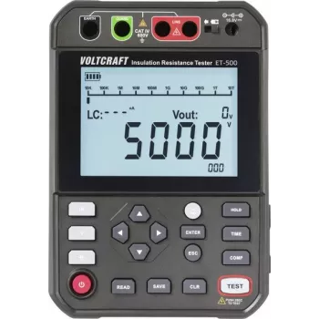 VOLTCRAFT ET-500 eristystesteri 250 V, 500 V, 1000 V, 2500 V, 5000 V 5,0 TΩ (VC-17072215)