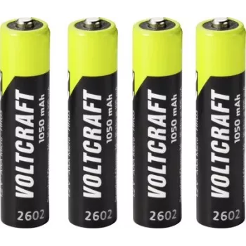 VOLTCRAFT Micro (AAA) NiMH akku 1050 mAh 1,2 V Ready to Use, 4 kpl:n pakkaus (VC-17275425)