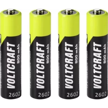 VOLTCRAFT Micro (AAA) NiMH-akku 800 mAh 1,2 V Ready to Use, 4 kpl:n pakkaus (VC-17275415)