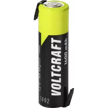 VOLTCRAFT AA-akku NiMH 1,2 V 1400 mAh High-Current Z-juotoskorvalla, Ready to Use (1 kpl) VC-17666040