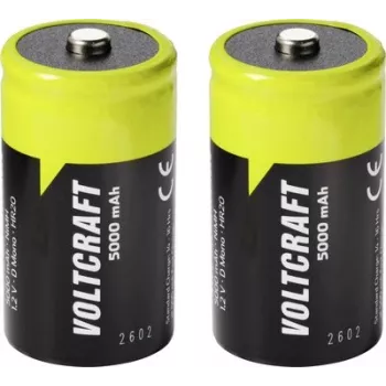 VOLTCRAFT Mono (D) NiMH-akku 5000 mAh 1,2 V Ready to Use, 2 kpl:n pakkaus (VC-17275495)