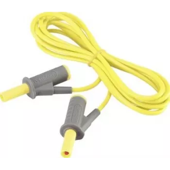 VOLTCRAFT MSB-501 turvamittausjohto, 4 mm pinottava banaaniliitin samaan, 2 m, keltainen, CAT III 1000 V / CAT IV 600 V, 16 A VC-8063480