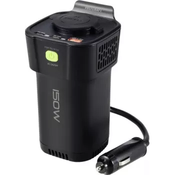 VOLTCRAFT MSW 150-12 auto-juomateline-invertteri 150 W modifioitu siniaalto 12 V DC - 230 V AC USB:llä