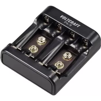 VOLTCRAFT P4-9 pyöreäkennolaturi NiMH/NiCd AA, AAA, 9V-paristolle VC-14936385