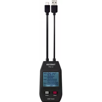 VOLTCRAFT PM-41 USB-digitaalimittari mittausjohdoilla, True RMS, CAT III 600 V, 4000 counts, Auto-Ranging, Data Hold, Min/Max, Relatiivinen, taustavalo, PC-liitäntä VC-11909305