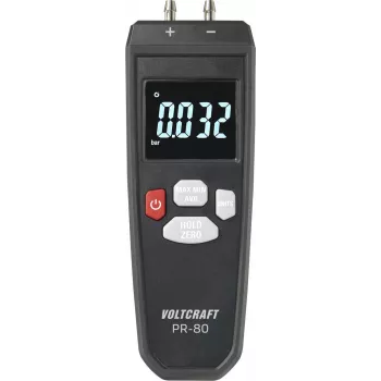 VOLTCRAFT PR-80 paine-eromittari ±0,137 bar, 11 yksikköä, taustavalaistu LCD, data-hold, min/max/avg, ilma ja syövyttämättömät kaasut VC-13101370