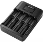 VOLTCRAFT VC-BC-4200 yleislaturi pyöreille kennoille NiMH- ja Li-Ion-akuille, 4 itsenäistä latauslokeroa, LCD-näyttö, tukee AA, AAA, AAAA, 10440, 14500, 16340, 17500, 17670, 18350, 18490, 18650 VC-17665935