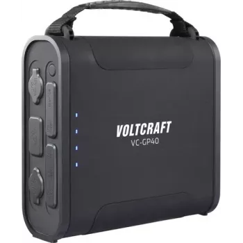 Voltcraft VC-GP40 varavirtalähde 144000 mAh LiFePO4 USB-PD 100W musta LED-taskulamppu
