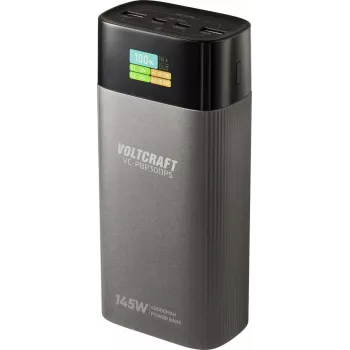 VOLTCRAFT VC-PBP3011PS varavirtalähde 40000 mAh USB PD 3.0 LiPo hopea (matta) tilanäytöllä (VC-17331275)