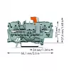 WAGO 2002-1671 2-johdin erotus- ja mittausliitin Push-in CAGE CLAMP -tekniikalla, harmaa