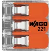 WAGO 221-413 COMPACT liitin, 3-johdin, 0,2–4 mm², läpinäkyvä, 50 kpl:n pakkaus