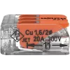 WAGO 221-413 COMPACT liitin, 3-johdin, 0,2–4 mm², läpinäkyvä, 50 kpl:n pakkaus