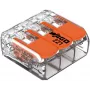 WAGO 221-413 COMPACT liitin, 3-johdin, 0,2–4 mm², läpinäkyvä, 50 kpl:n pakkaus