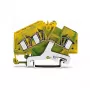 WAGO 281-637 3-johtimen suojamaaliitin, 4 mm², vihreä-keltainen