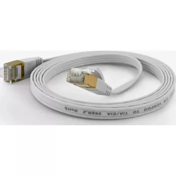 Wantec FTP CAT6 litteä Ethernet-patch-kaapeli 15m valkoinen