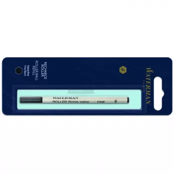 Waterman rollerball-vaihtopatruuna musta hieno – 1 blisteripakkaus