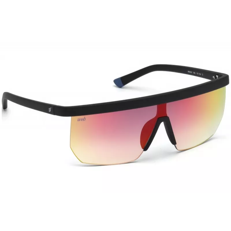 WEB EYEWEAR miesten aurinkolasit WE0221-02Z musta asetaattikehys harmaat linssit UV400