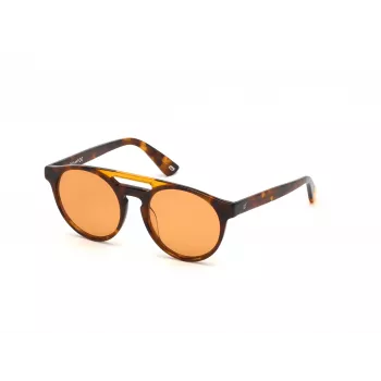 WEB EYEWEAR unisex WE0262-5156J suorakaiteen muotoiset asetaatti-aurinkolasit havanna/ruskea liukuväri linssi 51/19/145 mm UV400