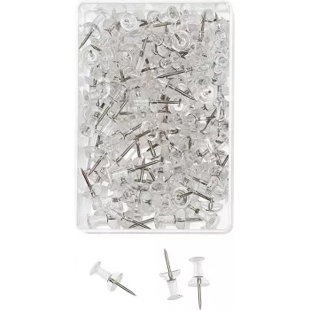 WEDO nuppineulat, kirkkaat, 100 kpl, 12 mm neulanvahvuus, 10 mm pään halkaisija, läpinäkyvässä muovilaatikossa (54 249)