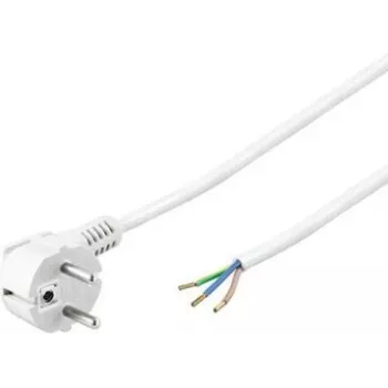 Wentronic Goobay kulmikas Schuko-virtakaapeli avoimilla päillä, 5 m, valkoinen, H05VV-F 3G1.5, 16 A 93313