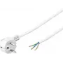 Wentronic Goobay kulmikas Schuko-virtakaapeli avoimilla päillä, 5 m, valkoinen, H05VV-F 3G1.5, 16 A 93313