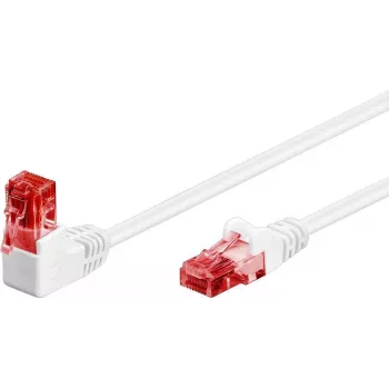 WENTRONIC Goobay CAT 6 -patchkaapeli 1x 90° kulma, U/UTP, valkoinen, 5 m - Top Latch, CCA kuparipinnoitettu alumiini (51525)
