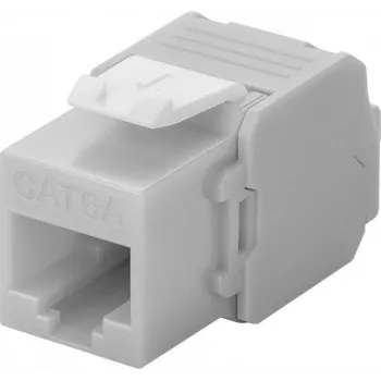 Wentronic Goobay CAT 6a Keystone RJ45 -liitin, suojaamaton, 500 MHz, vaaleanharmaa-valkoinen (90693)