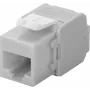 Wentronic Goobay CAT 6a Keystone RJ45 -liitin, suojaamaton, 500 MHz, vaaleanharmaa-valkoinen (90693)