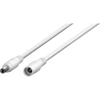 Wentronic Goobay DC-jatkokaapeli 3 m valkoinen - 5,5 x 2,1 mm DC-pistoke naarasliittimeen 76675