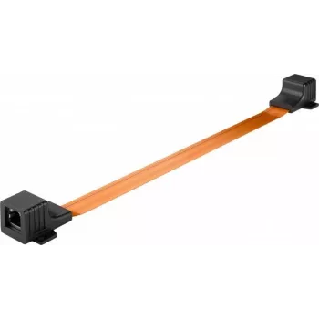 WENTRONIC Goobay RJ45 ikkunaläpivientikaapeli ultrahohut 0,25 m, litteä, Gigabit Ethernet, läpinäkyvä/valkoinen 71411