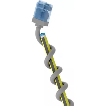 Wentronic Goobay erittäin joustava Cat 6A Slim U/UTP -verkkokaapeli, harmaa, 0,5 m, erittäin lyhyet liittimet, puhdas kupari 74223