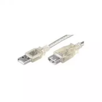 Wentronic Goobay USB 2.0 Hi-Speed jatkokaapeli, harmaa, 0,6 m – USB Type-A uros - USB Type-A naaras 68624
