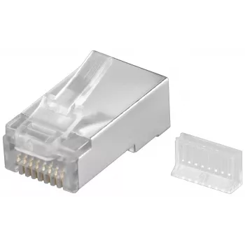 Wentronic RJ45-modulaariliitin suojattu 8P8C pyöreälle kaapelille, bulk