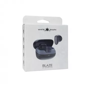 White Shark BLAZE-B GEB-TWS-201 True Wireless Bluetooth 5.1 -nappikuulokkeet latauskotelolla, IPX4 vesitiivis, kosketusohjaus, musta