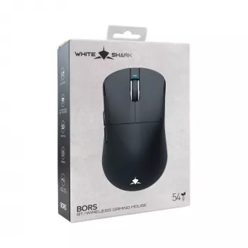 White Shark BORS-B WGM-5021 langaton pelihiiri, 12000 DPI, 2.4GHz, RGB, musta