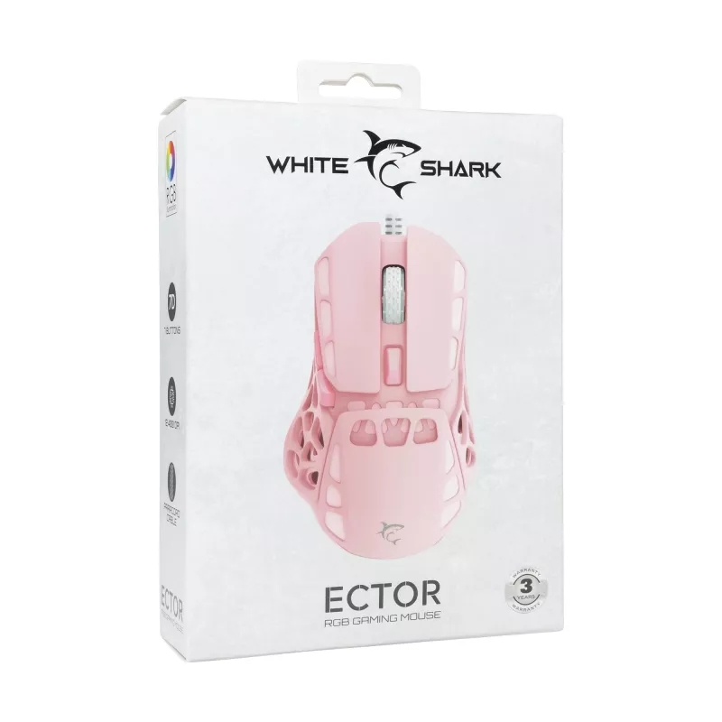 White Shark ECTOR-P GM-5016 langallinen pelihiiri, 6400 DPI, pinkki