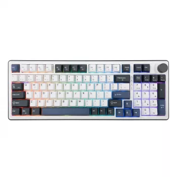 White Shark EXCALIBUR-W mekaaninen pelinäppäimistö, 75 % asettelu, KTT Wine Red Hot-Swap, Per-Key RGB, johdollinen, valkoinen
