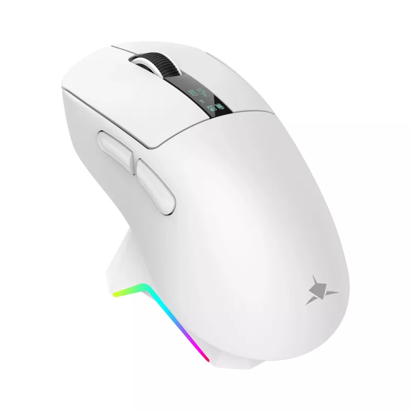 White Shark GAWAIN-W langaton pelihiiri – 12000 DPI, 500mAh akku, 56g, valkoinen