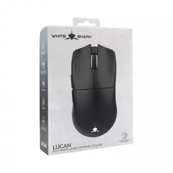 White Shark LUCAN-B WGM-5022 langaton pelihiiri – 12000 DPI, 2,4 GHz, 7 painiketta, RGB, valkoinen